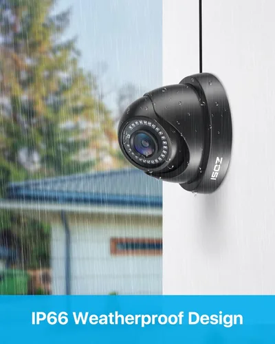 Miniatura 3 de ZOSI 4 Pack 1080p 2MP HD-TVI Cámara de Seguridad para el Hogar Interior Exterior 1920TVL, Cámara Domo CCTV Resistente a la Intemperie Negra, Visión