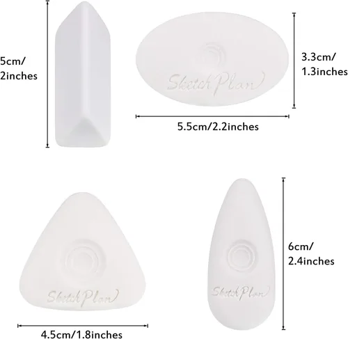 Miniatura 2 de Outus Borradores de cubo con agarre de diferentes formas, borrador de vinilo blanco para dibujo, escritura, bocetos (8)