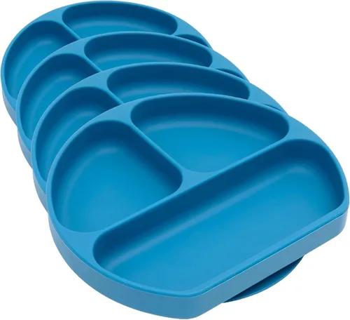 Miniatura 54 de Bumkins Plato de succión para niños pequeños y bebés, plato de agarre dividido para bebés y niños, destete LED para bebés, suministros