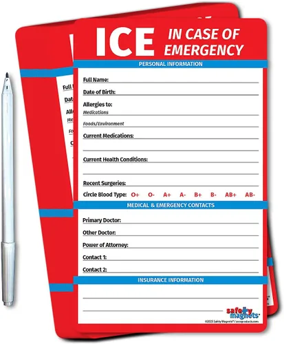 Miniatura 11 de Safety Magnets by ZOCO - Imán de contacto en caso de emergencia (ICE) para personas mayores - Tarjeta de información médica File of Life