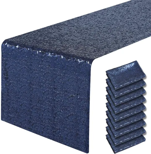 Miniatura 10 de Pufogu - Camino de mesa de lentejuelas brillantes de 12 x 72 pulgadas para fiestas de cumpleaños, decoración de bodas, despedidas de soltera