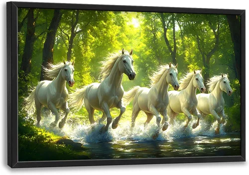 Miniatura 90 de Cuadros Grandes Enmarcados Arte de Pared para Sala de Estar, Lobos del Bosque Decoración de Pared de Gran Tamaño Lobo Animal Impresión en Lienzo