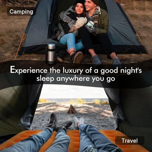 Miniatura 2 de Luxchoice Colchón de aire tamaño individual con bomba recargable incorporada de 9 pulgadas, colchón inflable de campamento, portátil, cama de aire