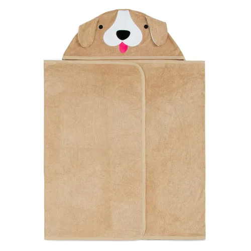 Miniatura 3 de Delta Children Toalla de baño con capucha para niños con bolsillos - Super suave y absorbente - Gran regalo para niños y niñas, Perro Marrón