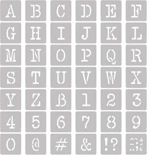 Miniatura 3 de NAKLEO 42 plantillas de plástico de letras y números para manualidades, reutilizables de 2 pulgadas, letras para pintar, alfabeto, plantilla, arte