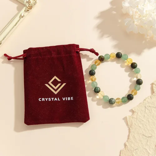 Miniatura 99 de Crystal Vibe Pulseras de cuentas de 0.315 in para mujeres y hombres, pulseras de cristal con piedras preciosas naturales, tamaño elástico ajustable