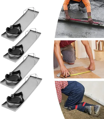 Miniatura 2 de Rodilleras de hormigón, 28 x 8 pulgadas, de acero inoxidable, curvadas con rodilleras, rodilleras, tablas de kneedboards de concreto, deslizadores