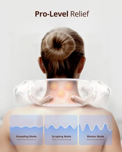 Miniatura 5 de Masajeador inalámbrico Shiatsu para cuello y espalda con calor, 10 minutos x 12 usos, 3 modos de masaje y 2 niveles de intensidad, amasamiento 3D