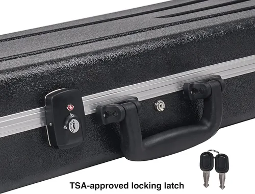 Miniatura 5 de Sound Town Funda ligera de ABS para bajo eléctrico con pestillo de bloqueo aprobado por la TSA e interior de felpa de espuma EPS (STBC-500)