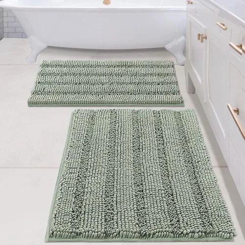 Miniatura 84 de H.VERSAILTEX - Alfombras de baño, juego de 2 piezas, alfombra de contorno para baño, juego de alfombras para inodoro, alfombra antideslizante