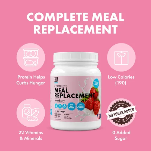 Miniatura 4 de Yes You Can! Batido completo de reemplazo de comidas, 15 porciones (chocolate) Proteína de reemplazo de comidas en polvo con vitaminas y minerales