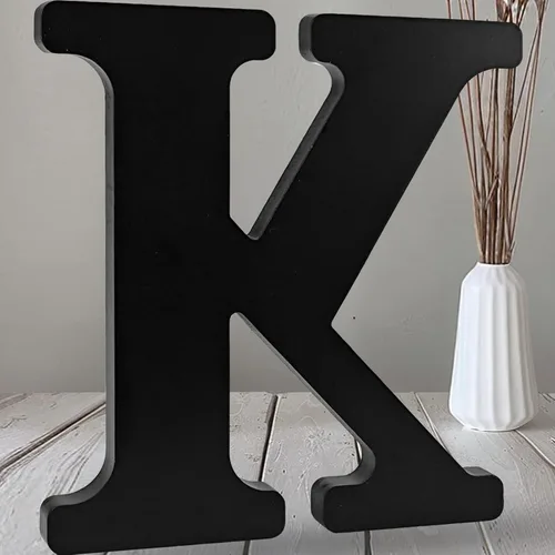 Miniatura 18 de AOCEAN Letras de madera negra de 12 pulgadas, letras de madera sin terminar para Halloween, letras decorativas de pie, tablero de señalización