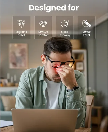 Miniatura 5 de BOB AND BRAD - Masajeador de ojos con calor y enfriamiento, máscara ocular EyeOasis 2 para migrañas, apta para FSA/HSA, masajeador facial térmico