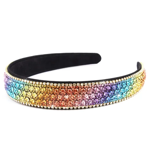 Miniatura 15 de Wecoe Diadema con diamantes de imitación para mujeres y niñas, azul, diadema de moda, antideslizante, brillante, cristal, diamante, banda fina