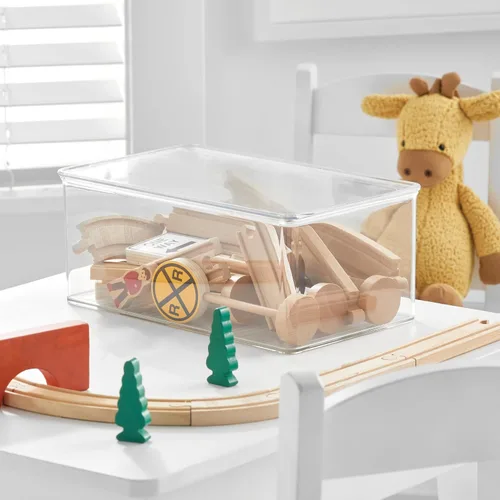 Miniatura 6 de iDesign Caja de zapatos apilable – Caja de zapatos de plástico con tapa con bisagras – Transparente – Fabricado en Estados Unidos