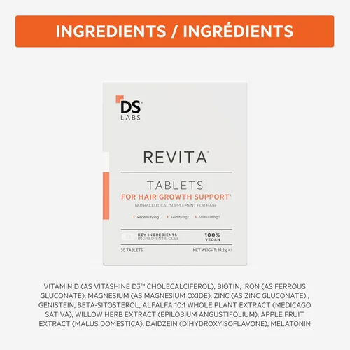 Miniatura 9 de Revita Tablets Vitaminas para el crecimiento del cabello de DS Laboratories, promueve el crecimiento del cabello en mujeres y hombres, experimenta