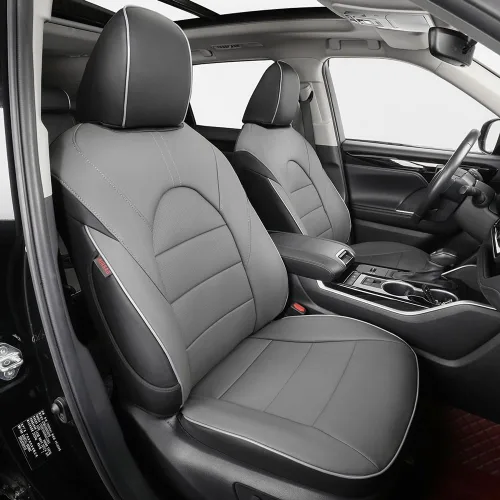 Miniatura 7 de EKR Highlander Fundas de asiento para SUV, Toyota Highlander 2020 2021 2022 2023 2024 2025 2026, 2ª fila 40/60 dividida, fundas de asiento de Negro