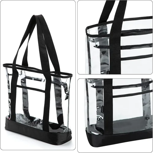 Miniatura 5 de BORMELUN Clear Totes Bag - Bolso grande de hombro transparente para mujer color negro