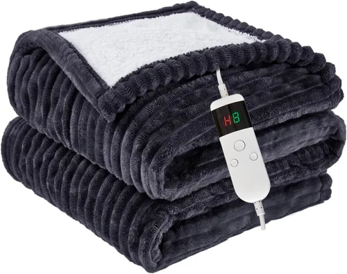 Miniatura 27 de Manta térmica portátil con mangas y bolsillo para el pie, manta térmica de calentamiento rápido con 10 ajustes de calor apagado automático