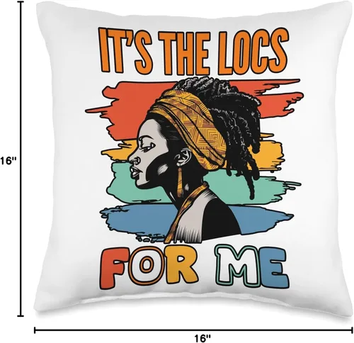 Miniatura 4 de Locs Afro Dreadlocks Love Natural Beauty Hair It's the Locs for Me Afro Hair - Almohada negra americana africana, 16 x 16 pulgadas, multicolor
