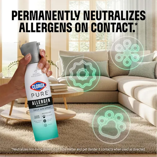Miniatura 2 de Clorox Pure Neutralizador de alérgenos en aerosol diario, brisa limpia, 8 onzas