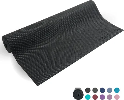 Miniatura 10 de Everyday Yoga Estera Deluxe, espaciosa de 72"x24" antideslizante para cómodos entrenamientos en casa, extra gruesa de 3-5mm Merlot