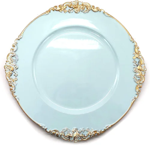 Miniatura 11 de allgala Paquete de 6 platos base redondos de gran calidad de 13 pulgadas - Plata cepillada - HD80322