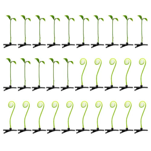 Juego de 30 pinzas para el cabello con brotes de frijoles, bonitos pasadores de pelo de plantas verdes para mujeres, niñas y niños, horquillas