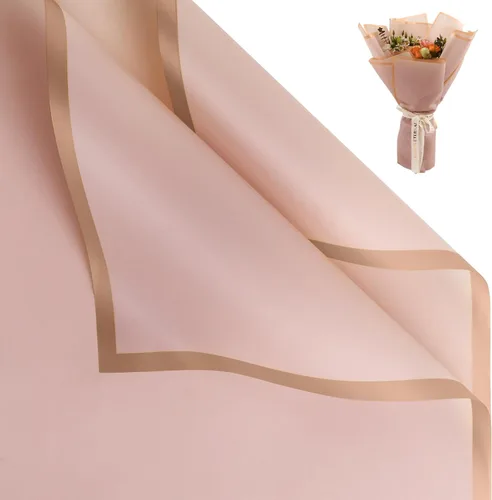 NESCCI Papel de regalo de flores de 20 hojas, papel de regalo de ramo floral impermeable, suministros de floristería, papel de embalaje para boda,