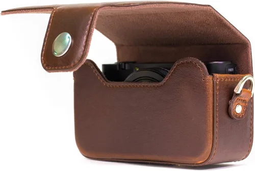 Miniatura 4 de MegaGear MG1144 - Funda de piel para cámara con correa compatible con Sony Cyber-shot DSC-HX95, DSC-HX99, DSC-HX80, DSC-HX90V, DSC-WX500, color Dark