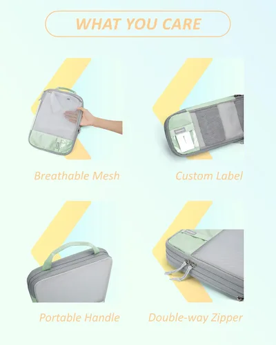Miniatura 5 de BAGSMART - Juego de 6 cubos de compresión para maletas, juego de 6, 4 y 2, cubos organizadores de viaje, juego de bolsas expandibles, organizadores