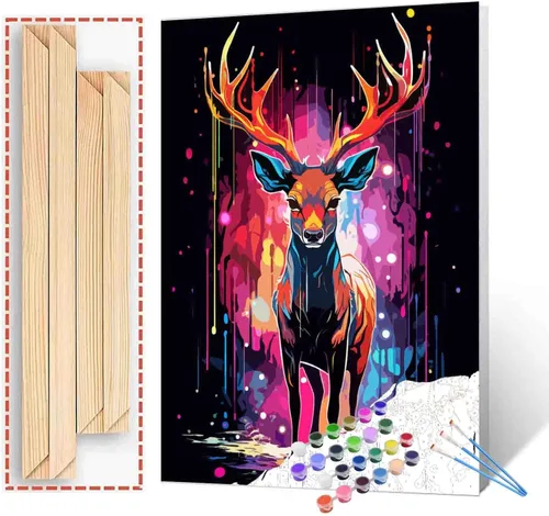 Miniatura 31 de Tucocoo Kits de pintura de búho de graffiti por números con pinceles y pigmento acrílico sobre lienzo para adultos, imagen de estilo colorido