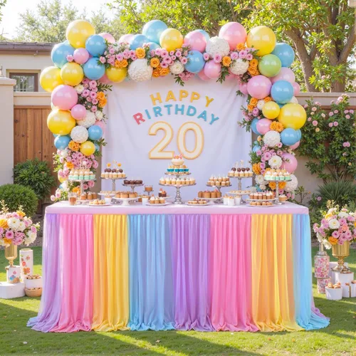 Miniatura 10 de Falda de mesa de revelación de género, falda tutú de tul rosa y azul de 6 pies para revelación de género para niños o niñas, fiesta de cumpleaños
