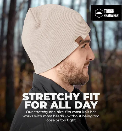 Miniatura 26 de Tough Headwear Daily Knit Beanie – Gorros para hombre – Sombreros de invierno para hombres y mujeres – Sombreros de punto cálidos para clima frío