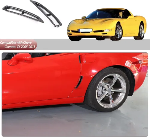 Miniatura 5 de Cubierta de ventilación lateral para guardabarros de automóvil, compatible con Chevy Corvette C6 2005-2013, orificio de entrada de flujo de aire