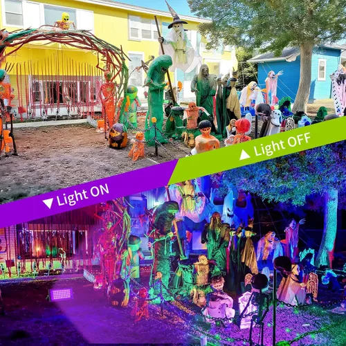 Miniatura 6 de Luces negras de 50 W con interruptor+enchufe, impermeable IP66, luz LED de inundación de luz negra para fiesta brillante, Halloween, dormitorio