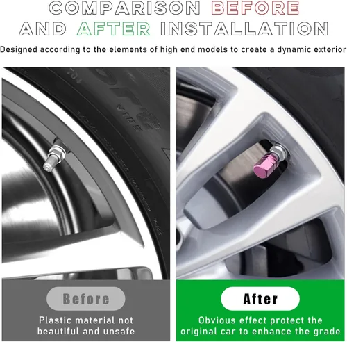 Miniatura 5 de Kewucn 16 piezas de tapas de vástago de válvula de neumático para coche, cubiertas de aire de aluminio con anillo de goma, cubiertas herméticas