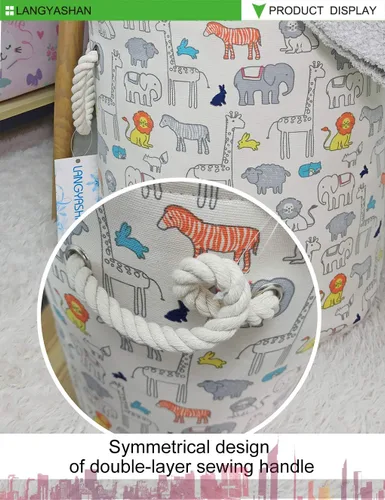 Miniatura 4 de Cesta de Ropa de Lona Plegable Organizador Cesta de Almacenamiento para Niños y Niñas Cesto de Ropa Sucia Contenedores de Juguetes Cestas de Regalo