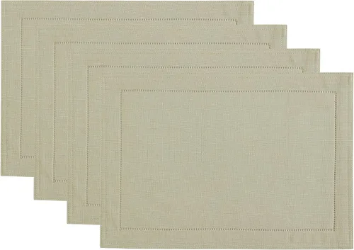 Miniatura 8 de Elrene Home Fashions Alison Mantel Individual de Tela con Diseño de Borde de Ojales Resistente a las Arrugas, Juego de 4, 13"x19", Arándano Rojo