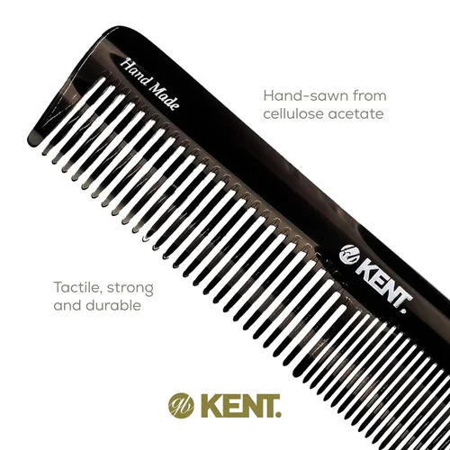 Miniatura 5 de Kent 16TG Peine de tocador para el cabello, doble diente, grafito fino/ancho para cabello, barba y bigote, peine de peluquería grueso/fino