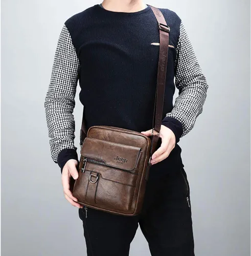 Miniatura 5 de LederleiterUSA Bolso de hombro de cuero para hombre, bolso retro para hombre, bolso de cuero cruzado, bolso de mensajero, maletín de personalidad