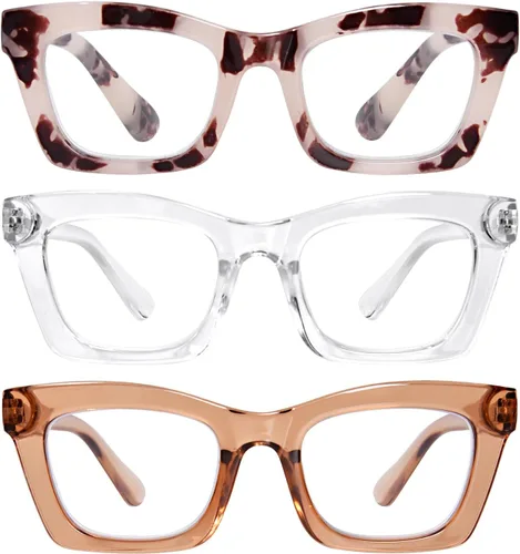 Miniatura 8 de Oversized Square Reading Glasses for Women Spring Hinge Blue light Blocking Computer Readers for Women