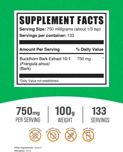 Miniatura 2 de BulkSupplements. com Extracto de corteza de espino cerval en polvo, extracto de espino cerval de aliso, extracto brillante de espino amarillo