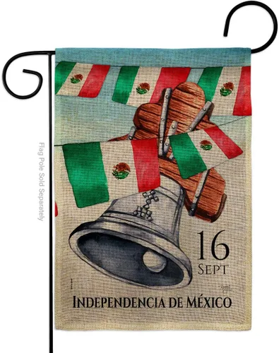 Miniatura 11 de Bandera de jardín del Día de la Independencia de México, nación regional, internacional, país, área particular, pequeña, decorativa, regalo, patio