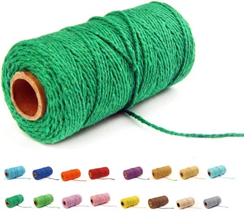 (109 yardas/0.059 in/35 colores opcionales) Cordel de algodón para panadero, manualidades, macramé, cuerda de algodón natural, cuerda de tejer,