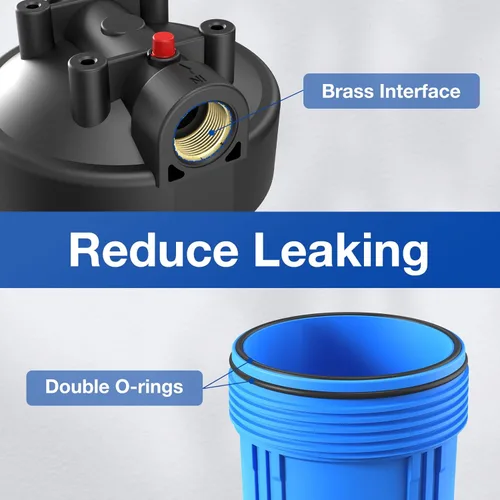 Miniatura 5 de SimPure Sistema de Filtro de Agua para Toda la Casa, Prefiltración de Agua Doméstica Transparente de 3 Etapas con Filtros de Sedimento de Carbón