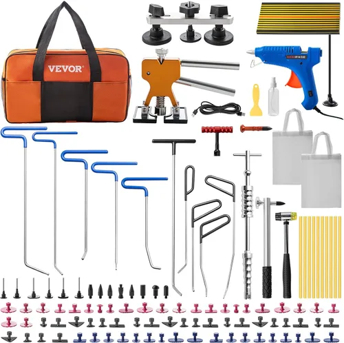Miniatura 14 de VEVOR - Kit para eliminar abolladuras, reparación sin pintura, de acero inoxidable, para abolladuras menores, de puerta y daños por granizo, 117