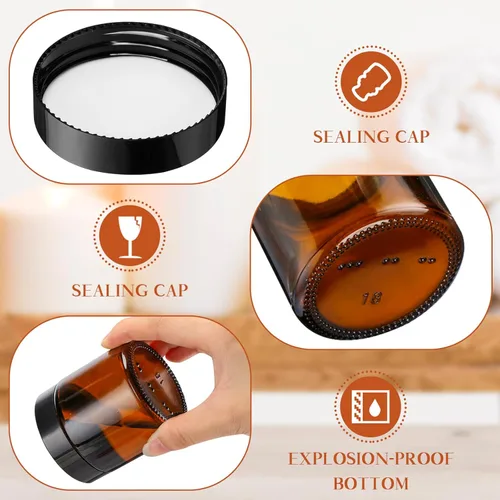 Miniatura 3 de Norme 48 frascos de vidrio de 4 onzas con tapas a prueba de fugas, redondos, herméticos, vacíos, frascos cosméticos con forros internos en la tapa