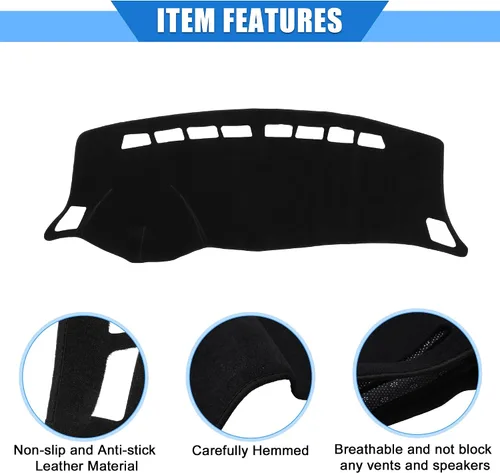 Miniatura 4 de Funda protectora de poliéster para salpicadero de automóvil compatible con Nissan Sentra 2012-2019, protector de poliéster negro para consola