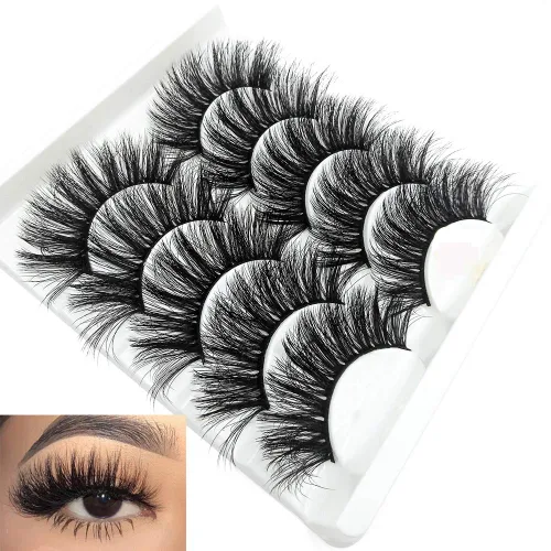 Miniatura 16 de Pestañas postizas de visón 3D, pestañas postizas naturales y finas, 0.59 pulgadas, pestañas largas y esponjosas, herramientas de maquillaje de ojos